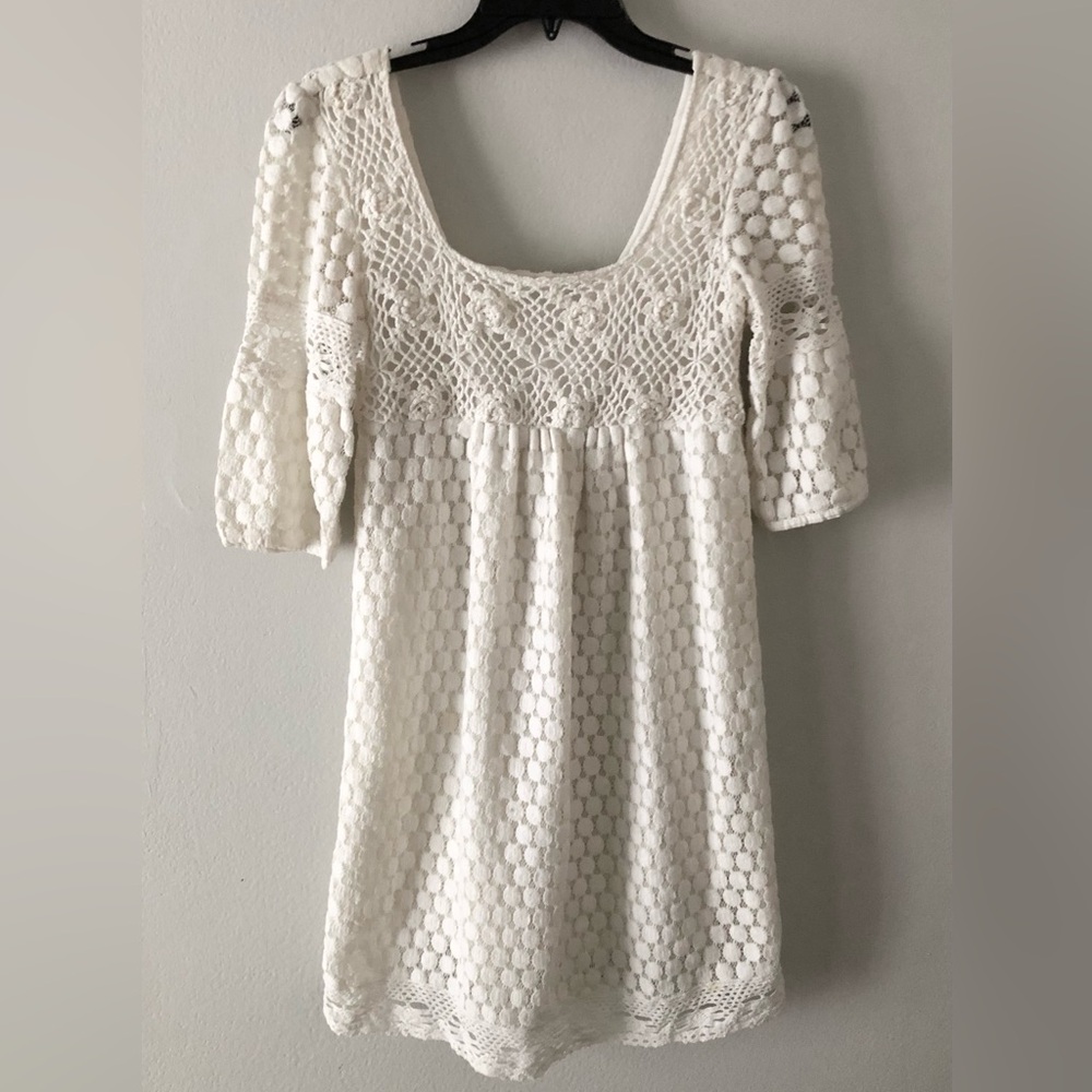 Solitaire Crochet Mini Dress